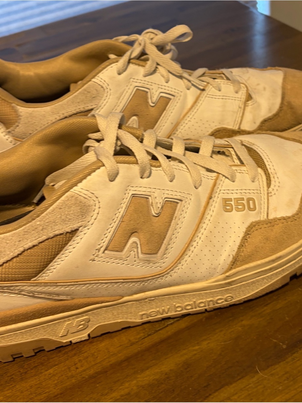 New Balance Men’s 550 Sneakers in Cream and Tan